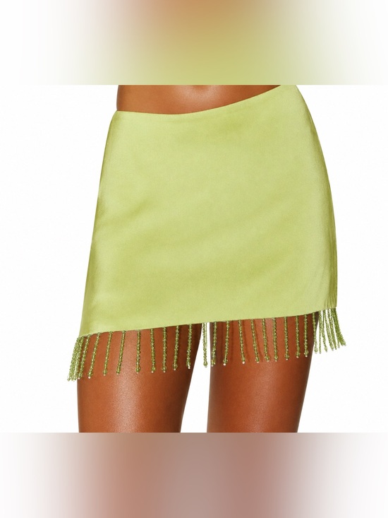 Peppermayo Dresses & Skirts - Peppermayo Bora Bora Beaded Mini Skirt Lime Green Size S